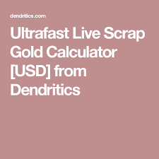 Ultrafast Live Scrap Gold Calculator Usd From Dendritics Gold Calculator Scrap Gold Gold Value