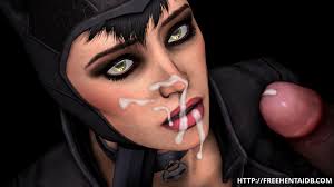 Catwoman just got a portion of hot milk all over her face! – Batman Hentai