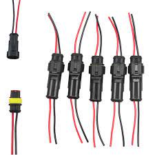 5 ערכה 2 פינים דרך מחבר חשמלי לרכב תקע עם חוט Awg הימי עמיד למים S018 באיכות גבוהה Electricity Waterproof Car Plugs