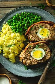 Open the lid of cooker and check by sticking a toothpick into a muffin to make sure the inside is cooked. Meatloaf With Hard Boiled Eggs And Bacon All That S Jas