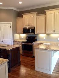 Almond Brittle Porter Paint Color Cabinets Dark Walnut Stain Island St Cecelia Granite Kitchen Design Decor Kitchen Cabinets Makeover Kitchen Design