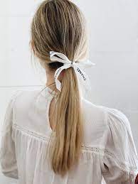 Simple Ponytail Hair Bow Idea Chanel Hair Accessory Simple Ponytails Beautiful Hair Hair Styles