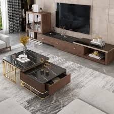 Accent your living room with a coffee, console, sofa or end table. Manufacutred Wood Marble Tv Stand Coffee Table Set Of 3 With Drawers And Side Cabinets