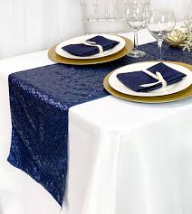 Great savings & free delivery / collection on many items. 14 X 108 Inch Glitz Sequin Table Runner Navy Blue Your Chair Covers Inc
