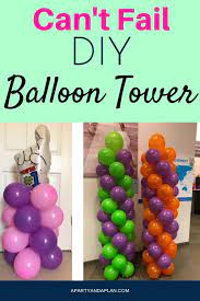 Learn How To Easily Make A Balloon Tower In Under 30 Minutes Balloon Tower Diy Balloon Decorations Balloon Diy