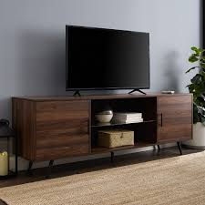 Black 70 Inch Tv Stand 70 Mid Century Modern Tv Stand In Dark Walnut Walker Edison W70nordw Tv Stands Ideas Of Tv St In 2020 Mid Century Modern Tv Stand Walnut Tv Stand Modern Tv Stand