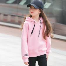 Wholesale Children S Clothing Girls Winter Clothes Tops Fleece Lined Children Hoodie 13 14 Years O Girl Sweatshirts Winter Outfits For Girls Kids Outfits Girls