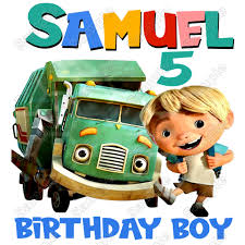 Trash Truck and Hank Birthday Custom Heat T Shirt Iron on Transfer