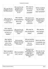 Tylenol and advil are both used for pain relief but is one more effective than the other or has less of a risk of si. Presidential Trivia Questions Small Cards Quickworksheets