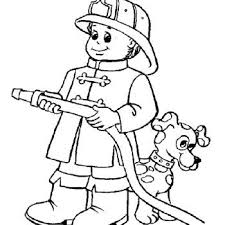 Community helpers pictures to color. Firefighter Dog Coloring Pages