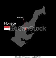 June 18, 2018 • no comment. Detailed Map Of Monaco And Capital City Monaco With Flag On Black Background Canstock
