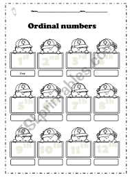 Ordinal Numbers In 2020 Ordinal Numbers Esl Lessons Vocabulary Worksheets