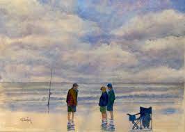 Fishing New Smyrna Beach Watercolour Painting By Ken Crawford Culture Art Painting Art Festival