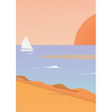 Affiche 50x70 Eric Garence Dune Du Pilat Cote Atlantique Landes Les Arts Peinture Minimaliste Art De La Photographie