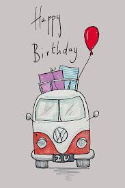 Birthday Camper Van With Presents By Andylanhamart Dessin Joyeux Anniversaire Dessin Anniversaire Carte Joyeux Anniversaire