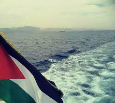 علم بلادي يتطاير على امواج البحر palestine photo holy land