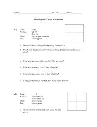 Chapter 10 dihybrid cross answer key. Monohybrid Cross Worksheet Fill Online Printable Fillable Blank Pdffiller
