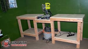 How To Build A Simple And Strong Miter Saw Station Without A Fence Mitre Saw Station Miter Saw Miter Saw Table