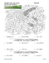 Each worksheet has decimal numbers to multiply. Worksheets On Decimals By Math Crush