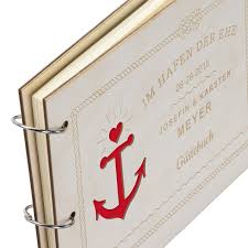 5 von 5 sternen (305) 305 bewertungen. Gastebuch Hochzeit Holz Hafen Der Ehe Personalisiert