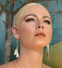 Willow Double Pillar Long Gold Thread Earrings, Also Available in Sterling  Silver