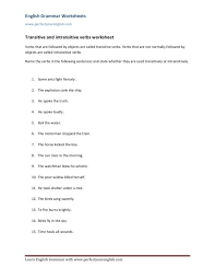 Image Result For Transitive And Intransitive Verbs Worksheets Grade 8 Intransitive Verb Verb Worksheets Verb