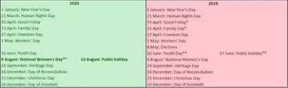 Download may 2019 calendar as html, excel xlsx, word docx, pdf or picture. South Africa Has 12 Public Holidays In 2020 Here S What They Are And Where They Came From