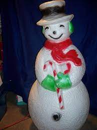 Plastic outdoor snowman christmas decorations. Blow Mold Yard Light Up Decoration Snowman 41 Christmas Light Plastic Outdoo Outdoor Christmas Decorations Christmas Decorations Ornaments Primitive Christmas