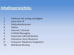 Mit powerpoint 2003 können sie über ansicht > foliensortierung > übersichtsfolie oder inhaltsfolie ein verzeichnis erstellen. Inhaltsverzeichnis 1 Telefonie Mit Analog Und Digital Ppt Herunterladen
