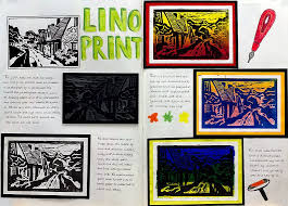 Lino Print Year 10 Ks4 2015 William De Ferrers School Lino Print Sketch Book Art Lessons