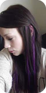 Highlights have been added here, with the underneath left naturally dark and brunette. Super Hair Color Purple Streaks Teal Ideas Kids Hair Color Purple Hair Purple Hair Streaks