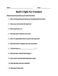 This Worksheet Accompanies The 1995 Hbo Original Video Bach S Fight For Freedom It Is A Great Worksheet To Leave For A Fight For Freedom Study Guide Freedom