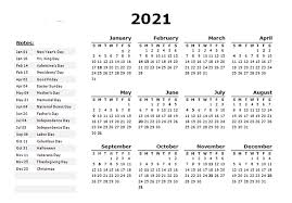 Printable 2021 Holidays Calendar In 2020 Holiday Calendar Holiday Calendar Printable 2021 Calendar