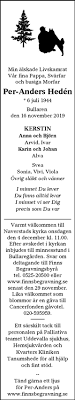 May 22, 2021 · med brudslöja handbroderad av mamman och krona som tillhörde trollhättans kyrka vigdes anna kristina med sin kjell i trollhättans kyrka. Dodsannonser Sok Efter Dodsannonser Pa Familjesidan Se
