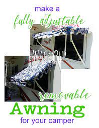 The Large Roll Out Awning On The Front Shades Most Of Our Camper However There Is A Window At The Head Of The Bed That Rv Awning Ideas Roll Out Awning Camper