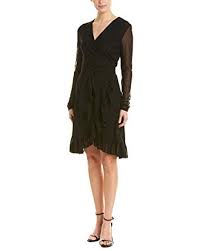 Ganni Womens Addison Wrap Dress 38 Black At Amazon Womens