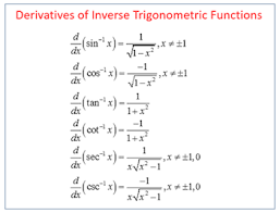 Integrals Of Inverse Trigonometric Functions Video
