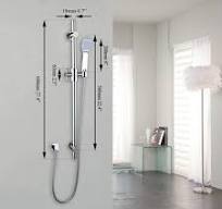 Stainless Steel Bathroom Shower Riser Rail Sliding Bar&Head 1.5m Hose Set  Chrome | eBay