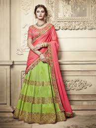 Featuring Pink And Green Designer Party Wear Lehenga Set With Embroidery On Top Bottom And Dupatta To Party Wear Lehenga Lehenga Choli Designer Lehenga Choli