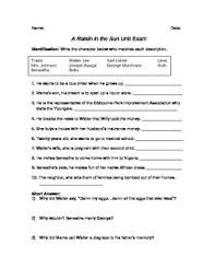 A Raisin In The Sun Unit Exam Essay Questions Raisin