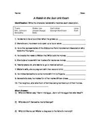 A Raisin In The Sun Unit Exam Essay Questions Raisin