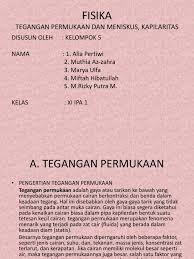 Sejarah kerajaan samudra pasai : Pp Fisika Tegangan Permukaan Meniskus Kapilaritas