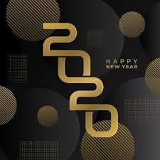 Luxury Happy New 2020 Year Modern Geometric Decoration Gold And Black Colors Theme Elegant Modern Minimalist Design With Creative Typography Vector Illustration Happy New Year Images Happy New Year Background New