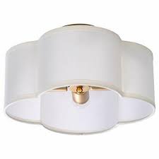 Get 5% in rewards with club o! Viluxy Semi Flush Mount Ceiling Light Fixture Off White Fabric Drum Shade Brass For Sale Online Ebay