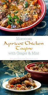 Apricot Chicken Tagine With Ginger Mint Recipe Tagine Cooking Tagine Recipes Chicken Tagine