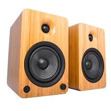 Kanto Yu6 Powered Bookshelf Speakers Bamboo Walmart Com In 2020 Bookshelf Speakers Powered Speakers Speaker