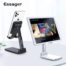 Essager Desk Mobile Phone Holder Stand For Iphone Ipad Adjustable Metal Desktop Tablet Holder Universal Table Cell Phone In 2020 Tablet Holder Phone Cell Phone Holder