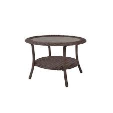 Check out our outdoor coffee table selection for the very best in unique or custom, handmade pieces from our home & living shops. Hampton Bay Cambridge Grey Round Resin Wicker Outdoor Coffee Table 65 17148g0 The Home Depot