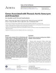 Pdf Genes Associated With Thoracic Aortic Aneurysm And