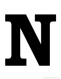 Looking for online definition of n or what n stands for? Printable Solid Black Letter N Silhouette Letter N Lettering Black Letter